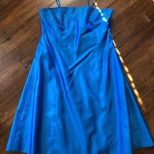 Cassandra Stone womens blue formal dress
